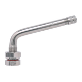 Chrome-plated Dill DV-545E clamp-in TPMS valve stem with 75° bend for .390’’ hole