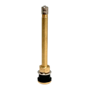 Gold Dill DV-572 large bore TPMS valve stem with brass threaded top and rubber seal