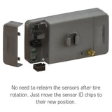 Gray Dill Trailer TPMS Kit with 2 sensors and gold antenna for 0.453 inch rims