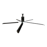 Large black industrial ceiling fan with six blades from Epic Fans Commercial HVLS collection