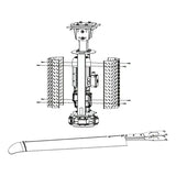 Engineering drawing of downhole drilling tool with internal parts for Epic Fans Commercial HVLS Fans