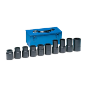 Blue metal toolbox with GP 9260 impact socket set including deep impact drive deep impact sockets