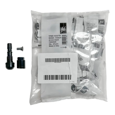 HUF RDV026 Black TPMS Clamp-In Valve Kit 43mm (Bag of 20) -