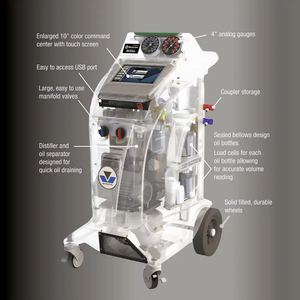 ブルーヒーター Mastercool R134a Semi-Auto Recovery Recycle Recharge Machine – All