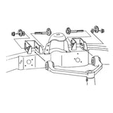 Diagram of automotive suspension components showing Northstar cam bolt for Ford F-150