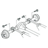 Car rear axle assembly with Northstar rear differential adjusting cam bolt for Jeep