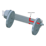 Gray cylindrical assembly with red internal parts for Northstar cam bolt kit or cam bolt replacement