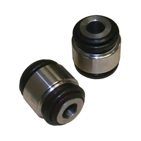 Pair of cylindrical metal and rubber bushings for Northstar Rear Link Flex Joint replacement