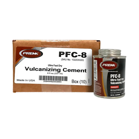 Box of 10 Prema PFC-8 ultra fast dry vulcanizing cement cans for quick repairs