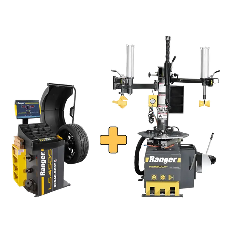 Ranger R980DP tire changer with LS45DS digital wheel balancer display