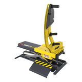 Yellow black Ranger RWL175 car jack with lug bolt flange, 175 lb capacity