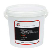 White bucket of Rema 2278 concentrated tire mounting compound for rubber tires