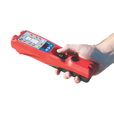 Hand holding Rotary MCHM19 Flex MAX wireless remote for heavy-duty vehicle maintenance