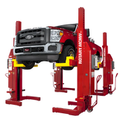 Red Ford truck on Rotary 72K wireless mobile column lift