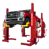 Red Ford truck on Rotary 72K wireless mobile column lift