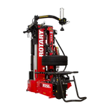 Red Rotary R1250 Leverless Tire Changer with mounted tire for R1200 changing tasks