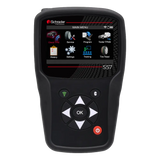 Black Schrader S57 TPMS diagnostic scanner with touchscreen and quick mode