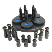 Black 5-lug SpeedPlate wheel balancer adapter with lugs pin plate