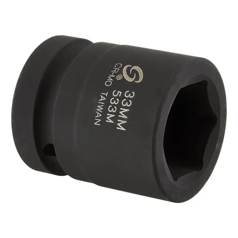 Sunex 1 Dr Metric Standard Socket 33mm (6pt) - 533M - Impact