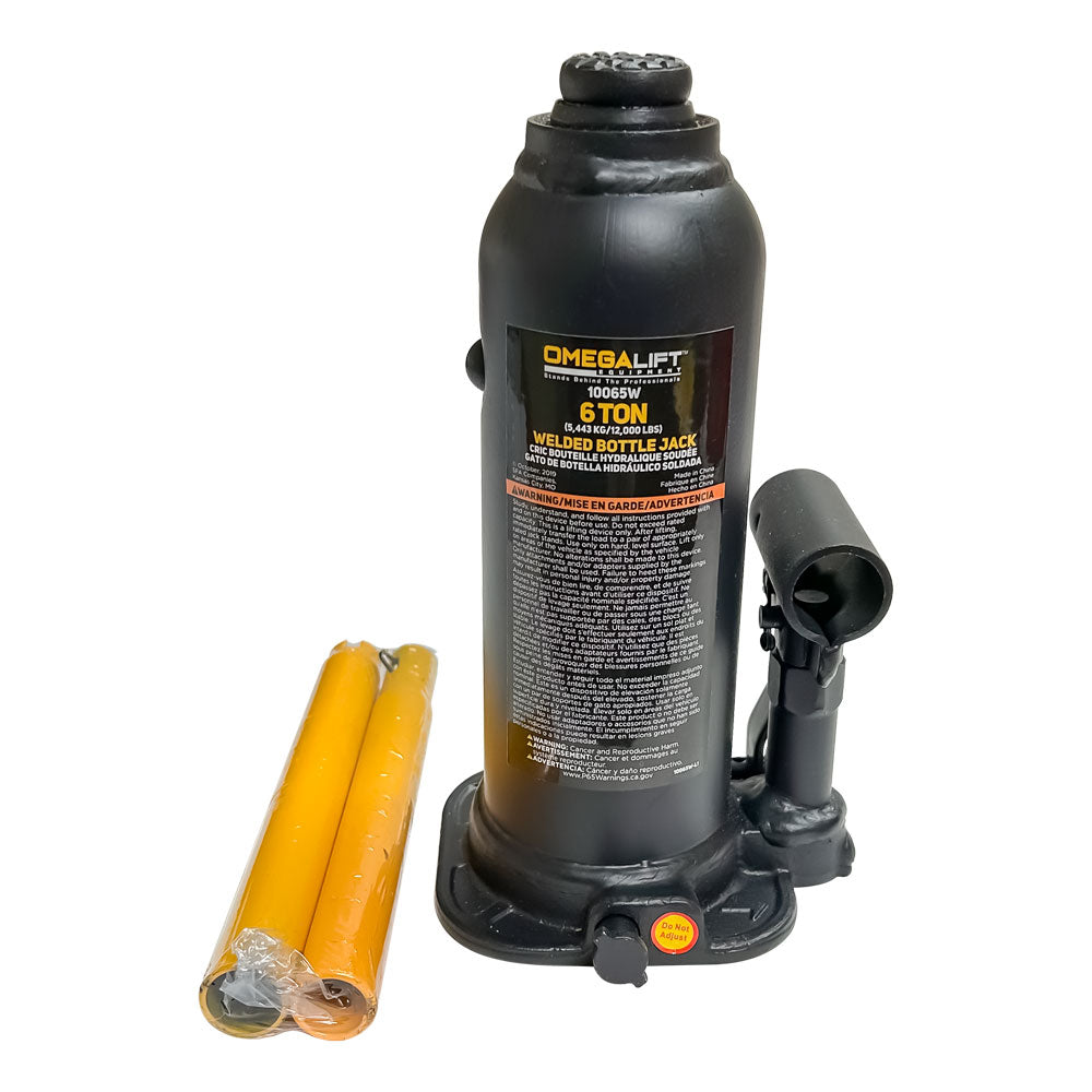 Omega 6 Ton Side Pump Bottle Jack with Welded Base All Tire Supply