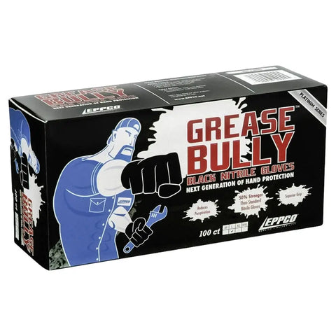 AA Grease Bully Black Nitrile Gloves Large (100/Box) -