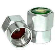AA Green Metalic Valve Caps w/ O-Ring (100/Bag) - Aluminum -