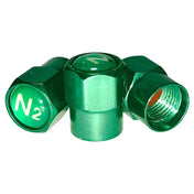 AA Green N2 Logo Metal Valve Cap (10/Bag) - Tire Valves Cap