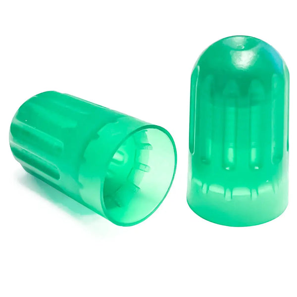 AA Long Green Sealing Valve Caps (100/Box) TPMS All Tire Supply