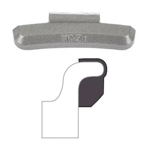 AA MC Clip-On Wheel Weight (Coated/Zinc / 25/Box) - 0.50 oz