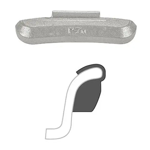 AA P Clip-On Wheel Weight (Zinc /Uncoated / 25/Box) - 0.75