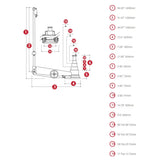 Esco YAK 4 Stage 88/55/28/17 Ton Air Hydraulic Jack - 92010