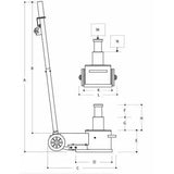 Automotive - Esco YAK 44/22 Ton Air/Hydraulic Portable Jack