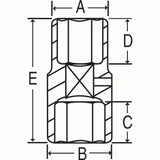 Impact Socket - GP 1/2 In Drive Thin Wall ''Flip'' Socket