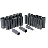 Impact Socket - GP 1/2 In Drive Fractional And Metric Socket Set (30 Piece)