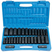 Impact Socket - GP 1/2 In Drive Fractional And Metric Socket Set (30 Piece)