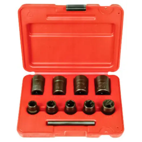 Ken-Tool 3/8 Dr. Twist Socket Set w/ Punch/Case (9 pcs) -
