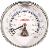 Milton 1/4 Center Back Mount Mini Pressure Gauge - to 160