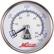 Air Tools - Milton Center Back Mount Pressure Gage 1/4 In NPT (0-60 PSI)