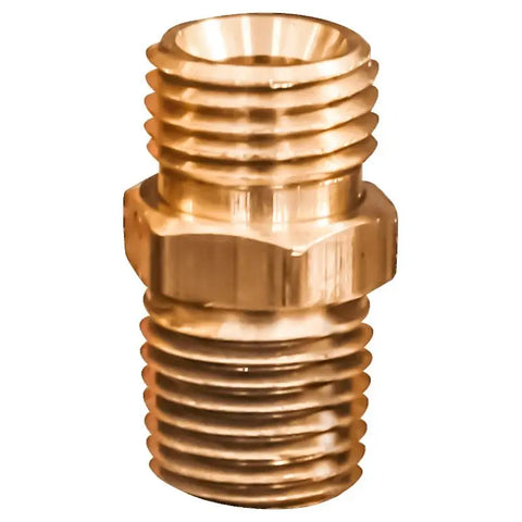 Milton 1/4 MNPT x 1/4 NPS Brass Hex Nipple - S648 - Air