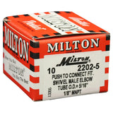 Milton 1/8 MNPT Push to Connect Swivel Elbow 5/16 OD (Ea) -