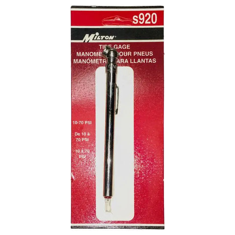 Milton Pencil Tire Gauge with Depth Gauge (10-70 PSI) - Air