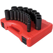 Impact Socket - Sunex 1/2 Dr. 19 Pc. SAE Deep Impact Socket Set
