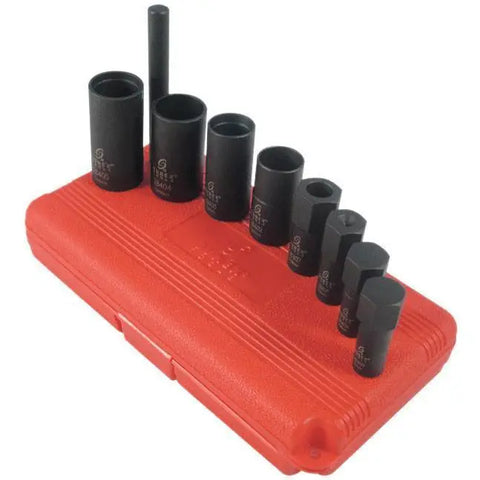 Tire Changing Tools - Sunex 1/2 In Dr. 9 Pc. Wheel Lock Removal Impact Socket Set