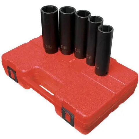 Sunex 1/2 in Dr. 5 Pc. SAE Extra Long Impact Socket Set – All Tire Supply