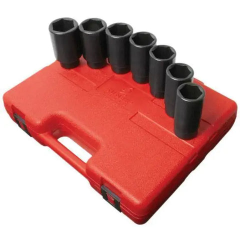 Impact Socket - Sunex 1/2 In Dr. 7 Pc. Metric Deep Spindle Nut Impact Socket Set