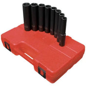 Impact Socket - Sunex 1/2 In Dr. 8 Pc. SAE 5 In Extra Long Deep Impact Socket Set