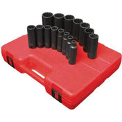 Impact Socket - Sunex 1/2 In Dr. 12 Pt. 15 Pc. SAE Deep Impact Socket Set