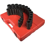 Impact Socket - Sunex 1/2 In Dr. 12 Pt. 26 Pc. Metric Deep Impact Socket Set