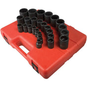 Impact Socket - Sunex 1/2 In Dr. 12 Pt. 26 Pc. Metric Impact Socket Set