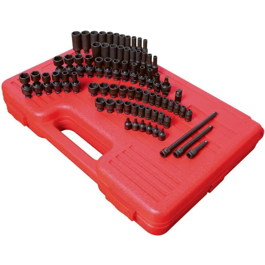 Sunex 1/4 in Dr. 74 Pc. SAE and Metric Impact Socket Set – All